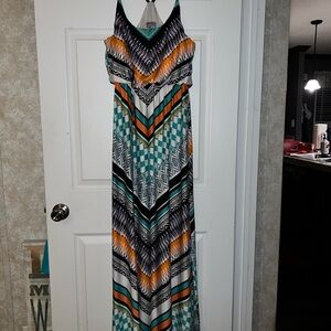 Bailey Blue Vibrant Patterned Maxi Dress